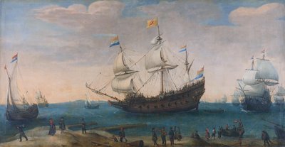 Die Mauritius und andere Ostindienfahrer von Hendrick Cornelisz. Vroom